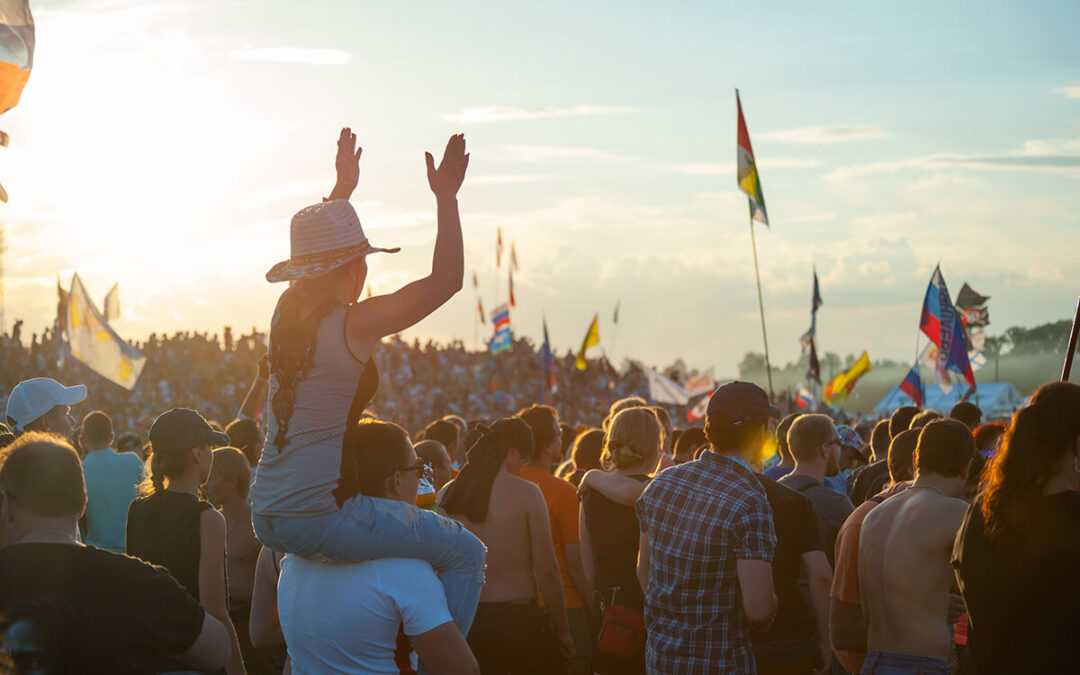 Enjoying rock festival