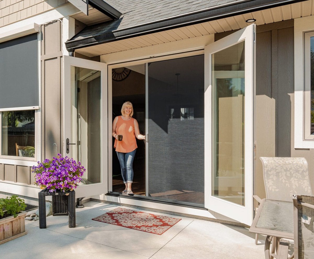 Phantom person at patio door with screen
