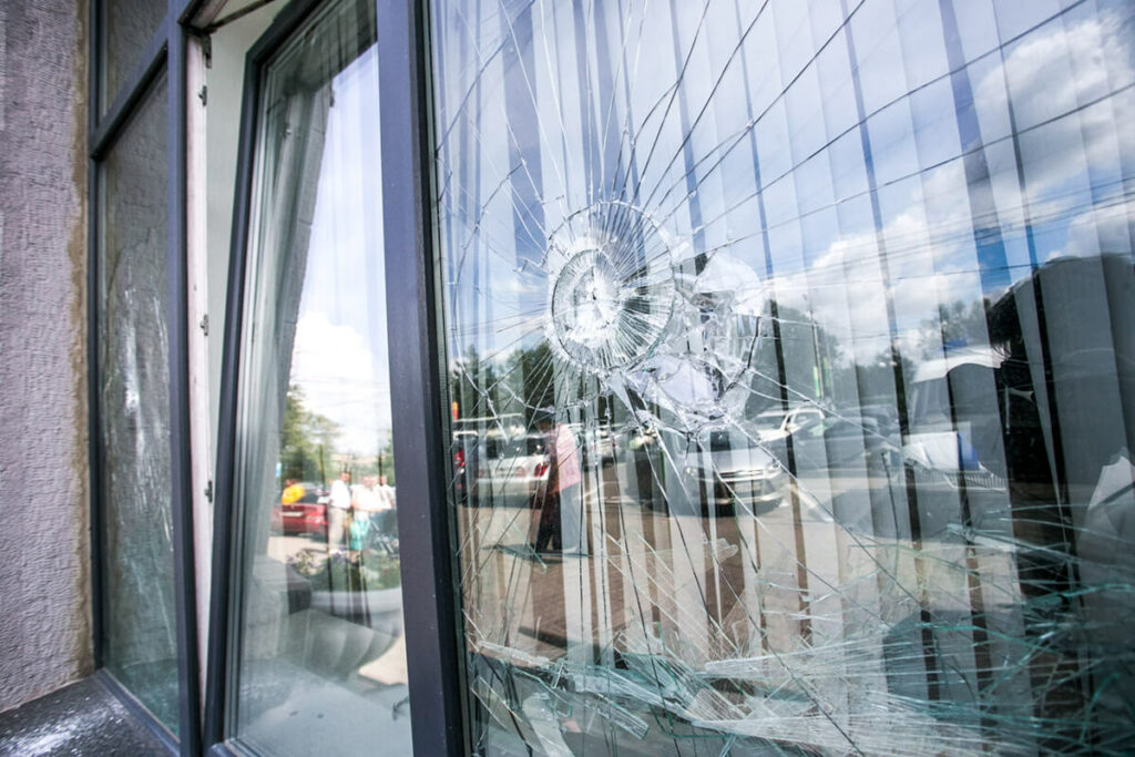 broken glass window