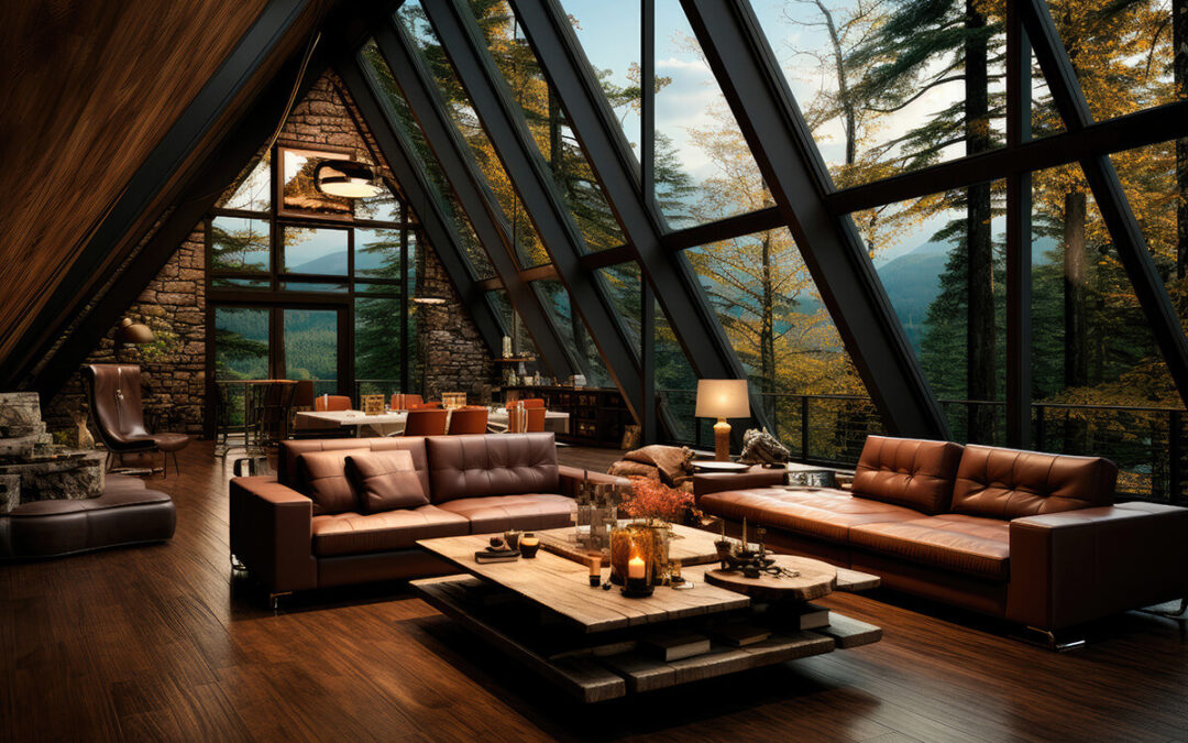 modern chalet in the forest